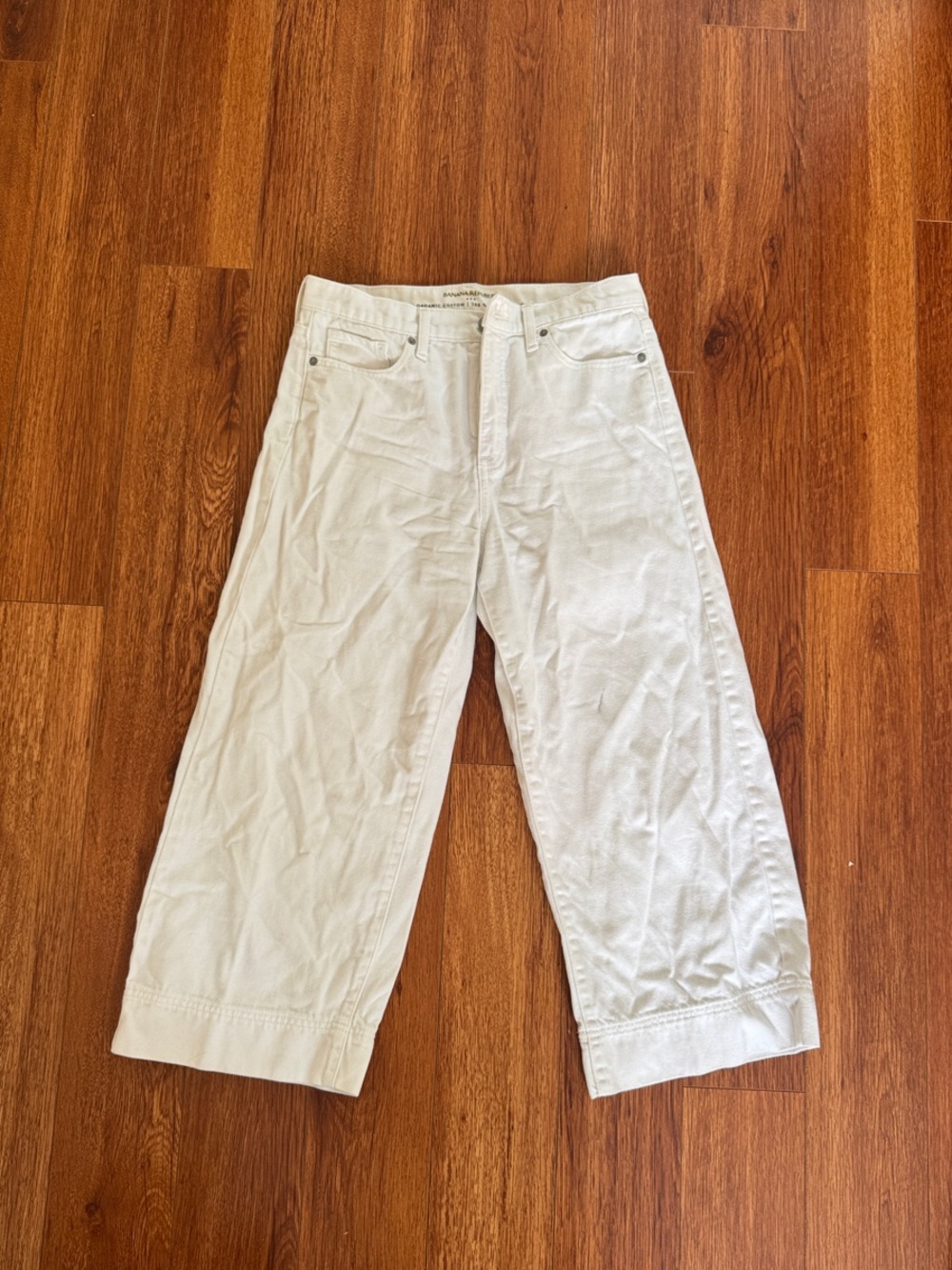 Banana Republic White Organic Cotton Trousers